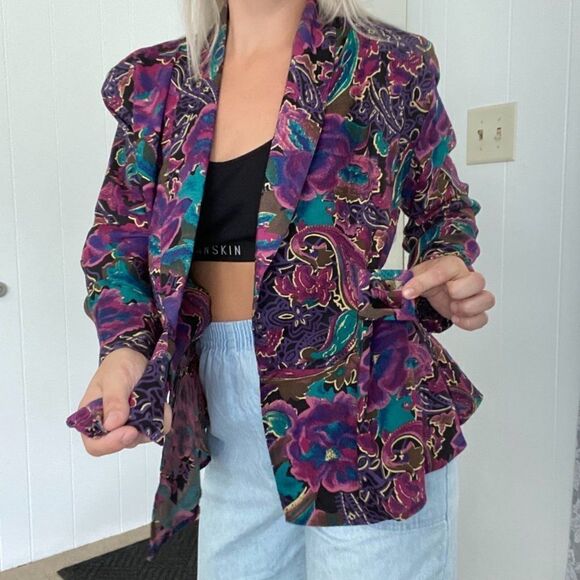 Vintage IN Group LTD Wrap Top Shirt Floral 12 - Picture 2 of 8